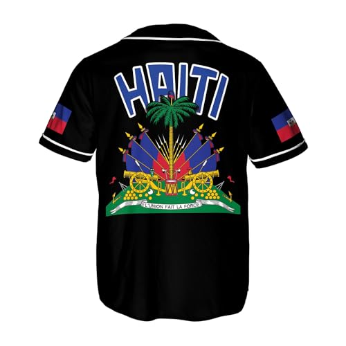 Ligthuy Personalized Name Haiti Baseball Jersey, Customized Haitian Baseball Jerseys for Men Women Haitian Flag Shirt 3D miniatura 4