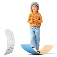 Ultimate Wooden Wobble Balance Board for Kids by bagacootha – Wooden Toddler Toys & Kids Rocker for Endless Play & Imagination | 32\" Wobble Balance Board with Felt Base.