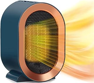 LYMYBETY 1200W Ceramic Plug in Fan Heater, Portable Electric Heaters with 2 Heat Modes, Overheating & Tip-Over, Energy Saving, Small Smart Space HeatersBathroom, Bedroom, Living Room (Blue)