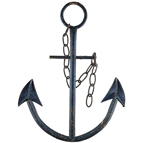 Metal Anchor for Wall Decor - Antique Nautical Decoration for Living Room, Restroom, Bathroom, Bedroom, Kitchen - Boat, Ship Anchor with Chain for Home Interior - Image 2