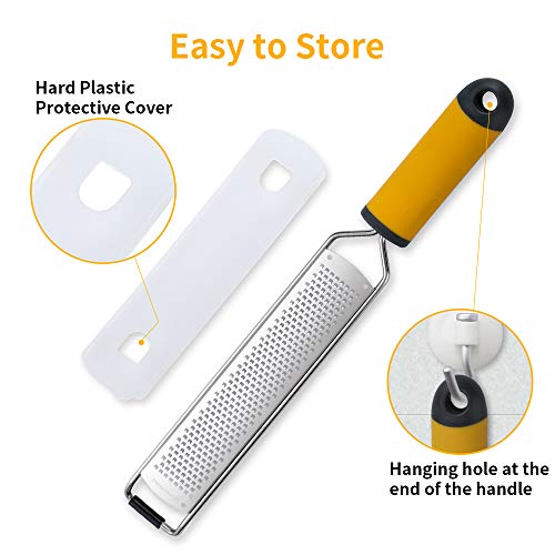 Upgraded Cheese Grater Lemon Zester Tool For Kitchen, Aisoso Premium Stainless Steel Blade Apply To Parmesan Cheese, Ginger, Garlic, Nutmeg, Citrus, Coconut, Chocolate #TOP3