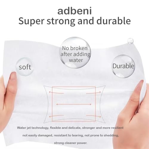 Image of Adbeni Premium Disposable Facial Wipes | Spunlace Cotton | Wet & Dry Use | Soft, Strong & Lint-Free | Makeup Removal, Face Cleansing & Daily Skincare | 9x9 Inch | Pack of 100