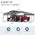 EROMMY 20x20FT Stable Metal Carport, All-Weather Heavy-Duty Carports with Strong Base, Sturdy Car Shed with Galvanized Steel Roof and Frame, Easy Assembly Car Port for 2 Cars, Tractors, Boat, Gray