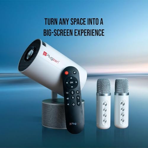 Image of Karaoke Projector | Mini Portable Projector with Built-in Karaoke | 4K Supported, Native 1080P | Dual-Band WiFi 2.4G / 5G | Bluetooth 5.0 | HlFi Sound Quality| 180 Rotatable Design
