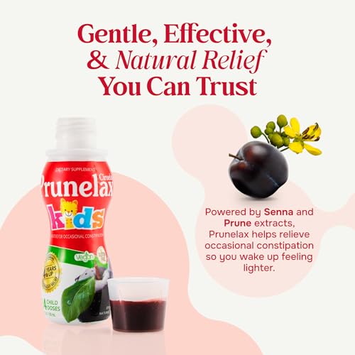 Image of Prunelax Ciruelax Regular Strength Liquid Laxative for Kids - Gentle Relief for Occasional Constipation, Senna Extract, Vegan & Gluten-Free, Fast-Acting Overnight Relief - 4.05 fl oz (Pack of 3)