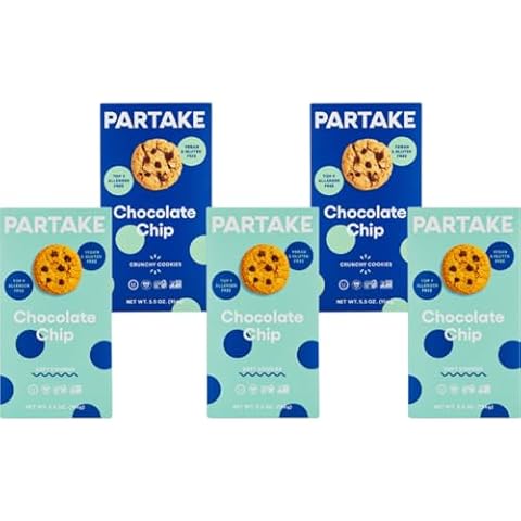 Gluten Free Chocolate Chip Lovers' Vegan Cookies by Partake – 5 Pack | Non-GMO, Allergy-Friendly | No Peanuts, Soy, Dairy, Tree Nuts, Contents May Vary. Cover