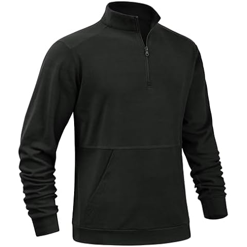 TAPULCO Men's Quarter Zip Fleece Sweatshirt Cover