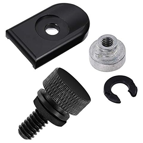 Amazicha Black Stainless Steel Fender Rear Seat Bolt Nut Tab Mount Knob Cover 1/4"-20 Thread Seat Screws Kit Compatible for Harley Davidson Touring Softail Dyna Sportster 1996-2022 Cover