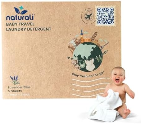 Eco Baby Travel Laundry Detergent Sheets – 5-Pack: Compact, Convenient, Cruise Ship Essentials; Sink & Hand Wash Soap; Must-Have for International & European Travel