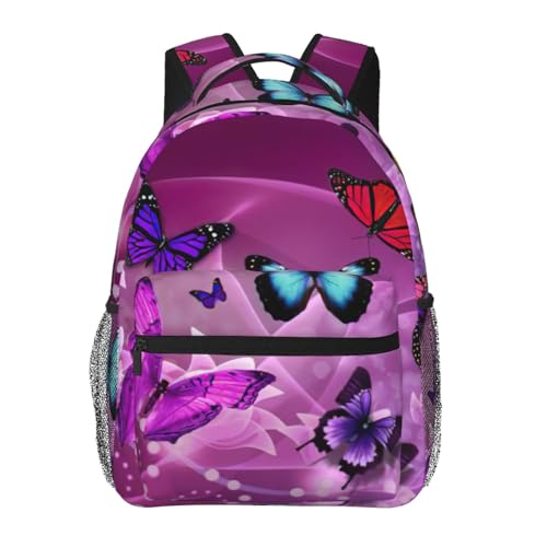 Mochila de senderismo EdWal de mariposas moradas para viajes y laptop        Go to product viewer dialog for this item.