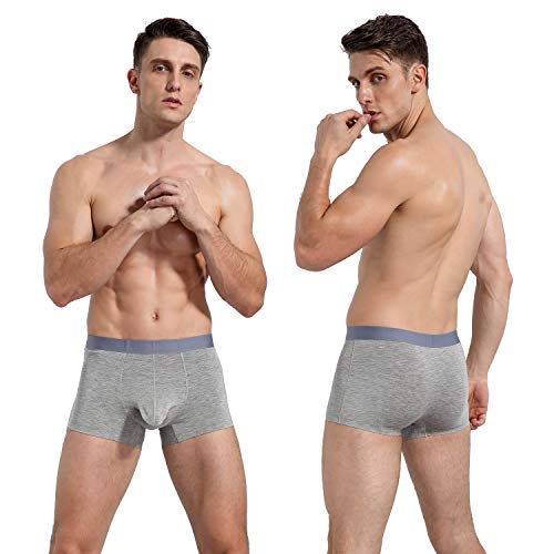 Ouruikia Men's Trunks Underwear Breathable Modal Trunks Underwear Tagless Boxer Briefs Separate Pouch3