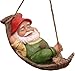 Zwerg günstig Kaufen-TERESA'S COLLECTIONS Gartenzwerge Gartendeko für Draußen 18cm Liegender Zwerg Gartenfigur aus Hängematte Kunstharz Wasserdicht Gartenwichtel Figur GNOME Gartendeko Geschenke für Frauen