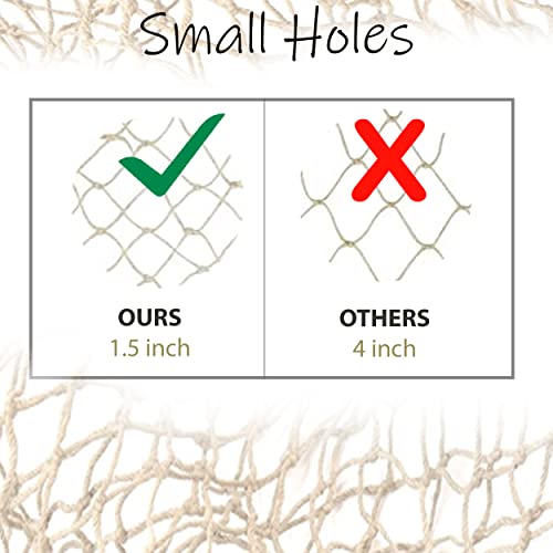 Fish Net Decorative [3 Pack] Natural Cotton Fishnet Decor - Each 14 Ft X 4 Ft. For Mermaid Party Decorations, Luau Tropical Nautical Beach Table Cover By 4E's Novelty #TOP3