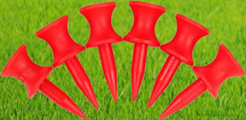 Great Value 100 Pack Golf Tees Graduated Castle Golf Tees Plastic (Red - 32mm), Various Sizes