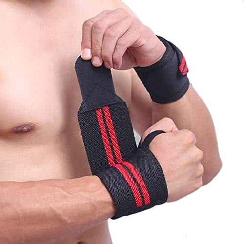 2Pcs Wrist Brace Grip Support Gym Handschuhe Riemen Gewichtheben Wrap Bodybuilding Sport Fitness Armband Riemen Handgelenk, 01,1 Stück