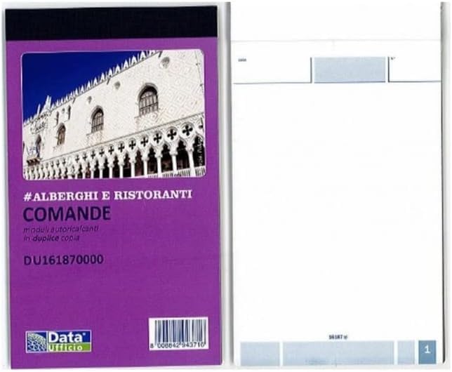Misure 9.8x16.5 10 Blocchi buono Comanda mod. 511/2 composto da 250 fogli x 2 copie blocco da 25 + 25 fogli a blocco 9.8x16.5 duplice copia