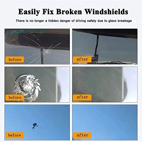 Auronp Windshield Repair Kit,Glass Repair Fluid Windshield Crack Repair Kit with Pressure Syringes,2 Pcs Car Windshield Chip Repair Kit Glass Repair Kit Quick Fix for Chips, Cracks, Star-Shaped Crack - Thumbnail 6