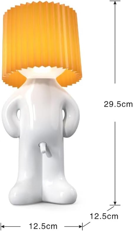 Shy Boy Desk Lamp, Creative and Charming Bedroom Night Light, Cute Boy Night Light,for Christmas and Valentine's Day (Black, Sitting)