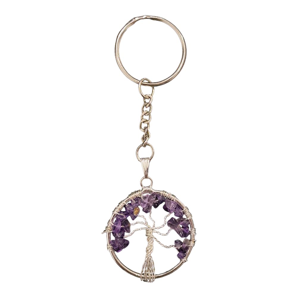 VIE Naturals Amethyst Tree of Life Keychain, One