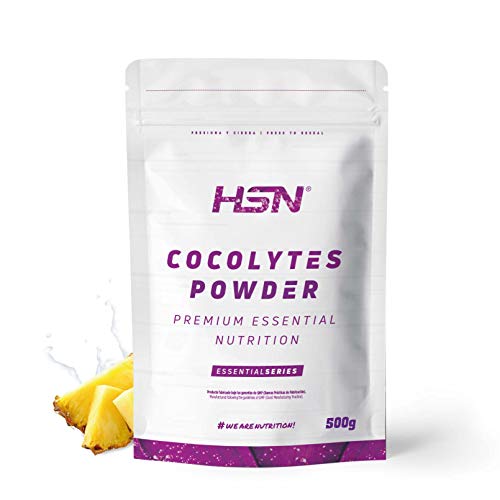 HSN Agua de Coco + Electrolitos en Polvo Cocolytes | Piña 500g | Baja Osmolaridad | Sales Minerales (Cloruro + Sodio + Potasio) | No Contiene Dosificador | No-GMO, Vegano, Sin Gluten