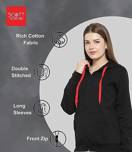 Image of Scott International Men's Solid Cotton Hoodies for Men, Trendy and Comfortable Sweatshirts for Men, Stylish Winter Wear with Hood and Pockets, Fashionable Hooded Sweatshirts