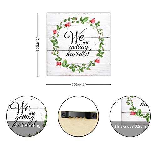 Plaque murale rétro en bois de 30cm pour mariage - 2