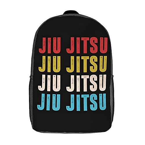 351 Backpack Combate Jiu Jitsu Retro Mochila De Viaje Diaria Mochilas Escolares Estampado Mochila Pequeña Para Escuela, Viajes, Gimnasio, 43X32X14Cm