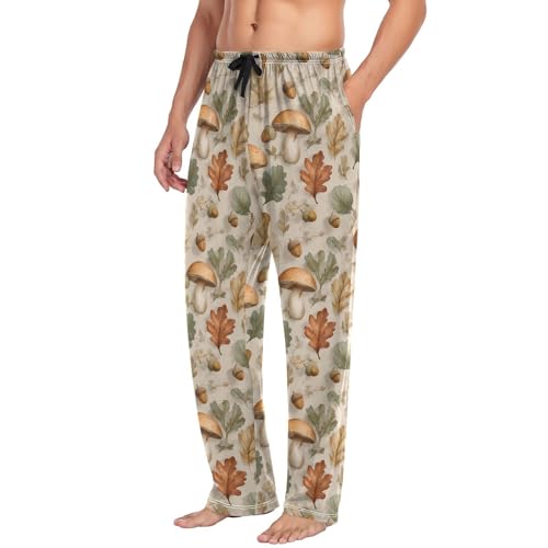 Mushroom Pinecone Men’s Pajama Bottoms Comfortable Relax Fit Lounge Pants4