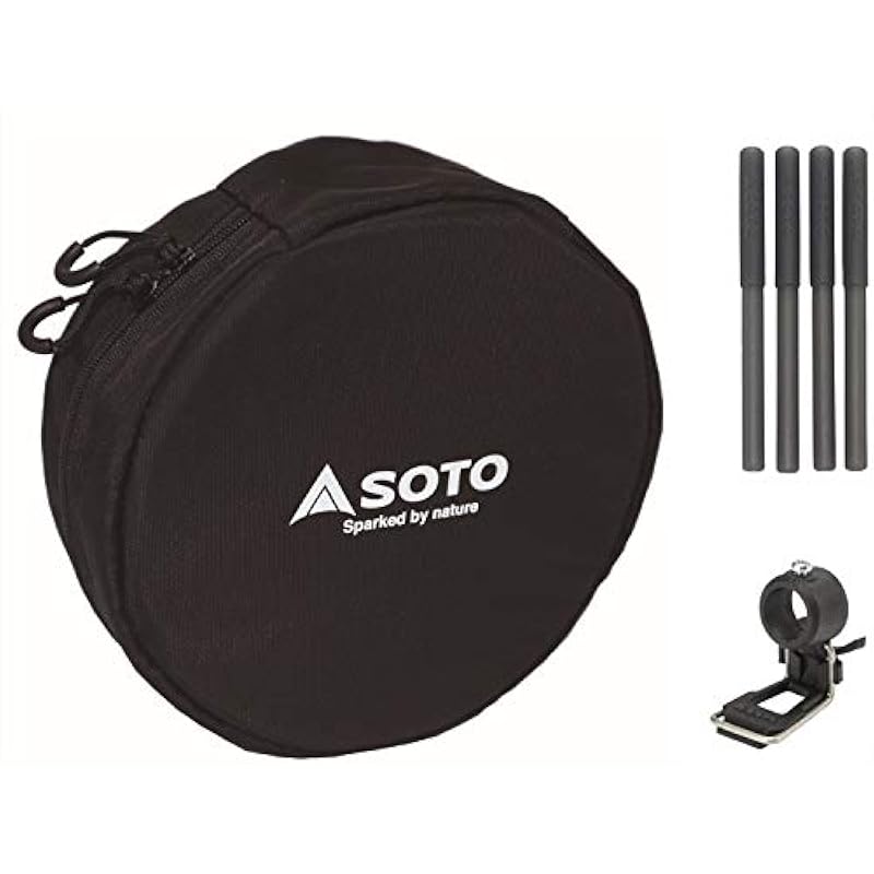 SOTO 3 피스 세트, 파우치, 레버, 그립 호환 제품 ST-310, 레귤레이터 스토브 ST-3104CS 전용 지원 세트 Amazon.co.jp 독점, 모노톤