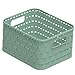 Produktbild Rotho Country Aufbewahrungskorb 2l in Rattan-Optik, Kunststoff (PP recycelt) BPA-frei, grün, A6/2l (18,3 x 13,7 x 9,8 cm)