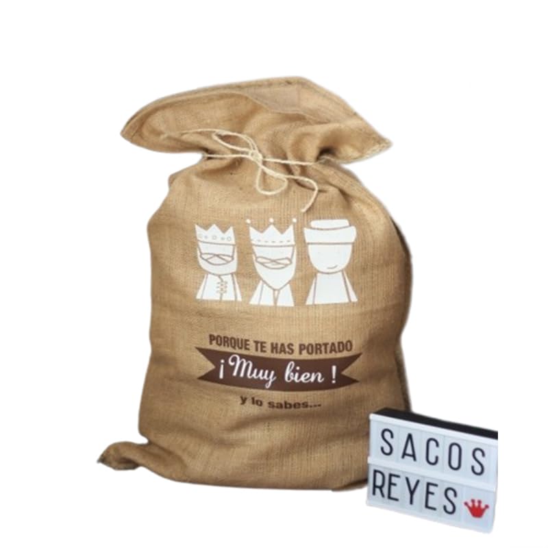 Genérico Saco de Yute para Regalos de Reyes Magos, Navidad, 80x50 cm