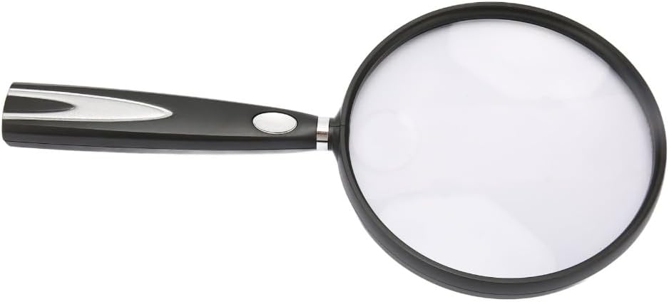 1.5X Black Portable ABS Plastic Handheld Reading Magnifier Practical Non-Slip Handle Close Work Magnifier(2/4x)