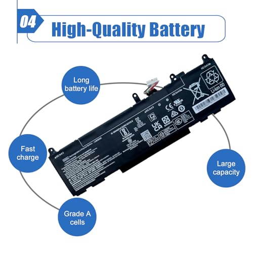 Image of BX03XL Laptop Battery 56.04Wh Replacement for HP EliteBook 830 835 840 845 860 865 G11 ZBook Firefly 14 16 G11 Series BX03056XL HSTNN-OB3H N59733-AC1 HSTNN-AB1D N59733-B71 11.58V 4646mAh