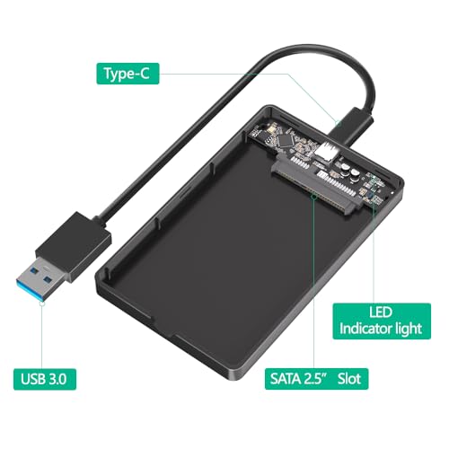 Carcasa externa Mustpoint SATA 2.5" Tipo C 3.1 negro miniatura 2
