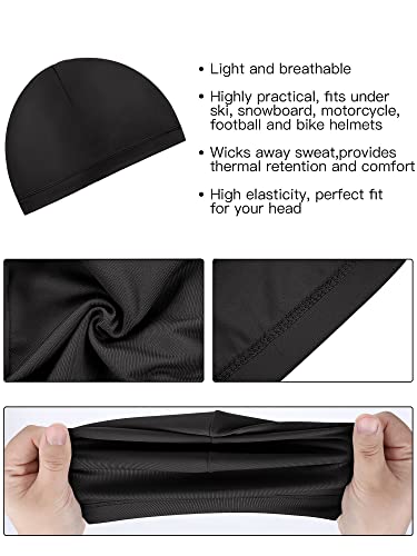 Image of Boao 6 Pieces Cooling Skull Caps Helmet Hard Hat Liner Sweat Wicking Running Beanie Cycling for Men Women