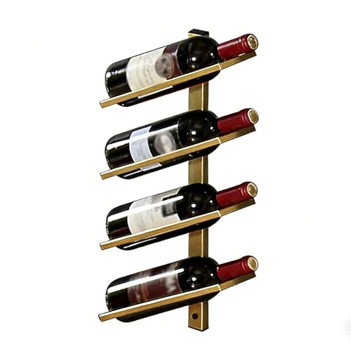 Vttui Estante para Vino de Pared en Hierro, Expositor Creativo Minimalista para Botellas de Vino, Soporte ahorraespacio para Cocina y Bar, Mueble Elegante para Almacenamiento(Size:4 Bottles,Color:C)