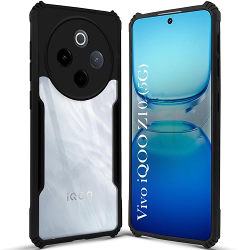 Image of Jkobi Back Cover Case for Vivo iQOO Z10 (Shockproof with Polycarbonate Clear Panel | Professional Black)