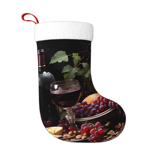 rrxnbcgg Calcetines navideños de frutas y vinos para chimenea con ideas de regalo, tradiciones familiares festivas, rellenos de calcetines para ella