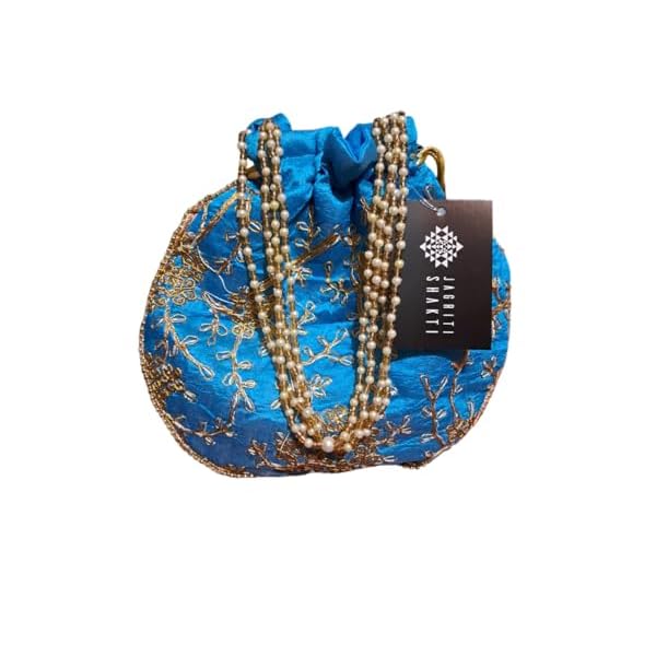 JAGRITI SHAKTI Ethnic Potli Bags For Women | Ethnic Handbags For Women | Carry Pouches Embroidered Bags| Handbag for Women Wedding Party (Color-Multicolor) - Image 3