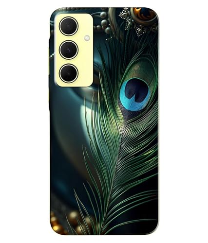 Image of Lord Krishna Mor Pankh Printed Hard Back Case Cover Compatible for Samsung Galaxy A35 5G | Samsung A35 5G (Multicolor) - D1663