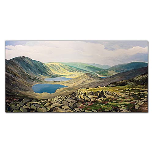 Tableau en verre acrylique 100x50cm avec un paysage de lac de montagne haut de gamme