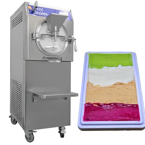 16 Gal/H Commercial Gelato Hard Ice Cream Machine, Italian Ice Cream Maker Machine, Electric Sorbet Maker Machine with Sprayer, 5 Programs, for Gelato, Italian Ice, Sorbet, Hard Ice Cream, Slush