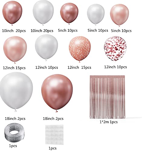 Diy 127Pcs Rose Gold Balloons Garland Kits With 18/12/10/5Inch With Confetti Latex Balloons For Women Girls Princess Engagement Wedding Birthday Party Decorations (Rose Gold) #TOP1