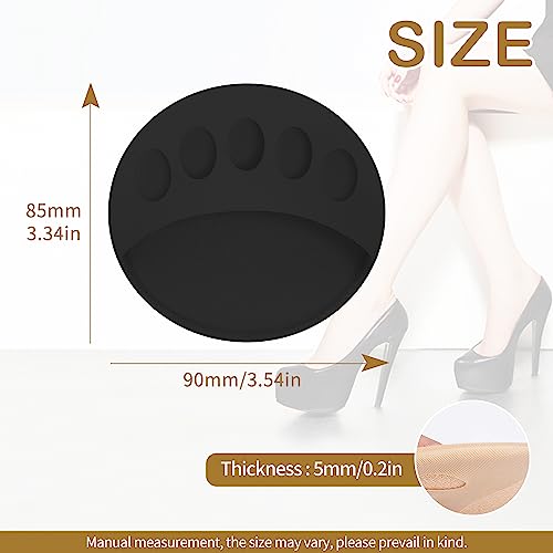 Image of 4 Pairs Honeycomb Fabric Forefoot Pads Women High Heels Invisible Socks High Heel Comfort Pads for Relieving Foot Fatigue Comfortable Non-Slip Corrective Toe Socks Pad (Black)