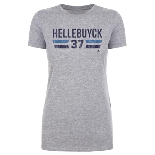 500 LEVEL Connor Hellebuyck Shirt for Women - Connor Hellebuyck Winnipeg Font (Heather Gray, Large)