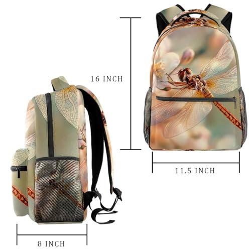 Sac à dos de voyage libellule enfant école multicolore grand compartiment
