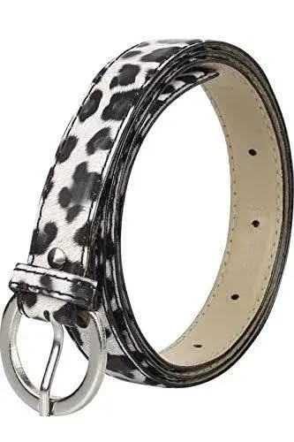 Girl's Women's PU Leather Belt Women's,Ladies's,Girl's Belt For Jeans,Belt for Dresses Casual/Formal Belts Free Size Fit on Upto 42inch (White)-image-3