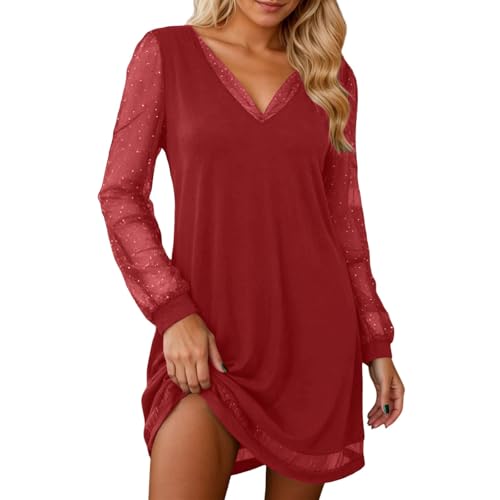 Robe de soirée col en V en maille fine premium aux finitions luxe