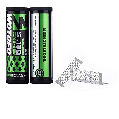 10x WOTOFO MESH STYLE COIL 0,18 Ohm Coils Wickeldraht Verdampfer, A1 - Kanthal, MTL RBA, E Zigarette Selbstwickler