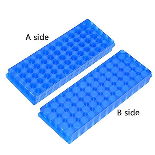 1pcs tube rackmicrocentrifuge tube rack double-sided plate centrifugal pipe rack for 05ml-2ml centrifugal pipe 60 holes blue